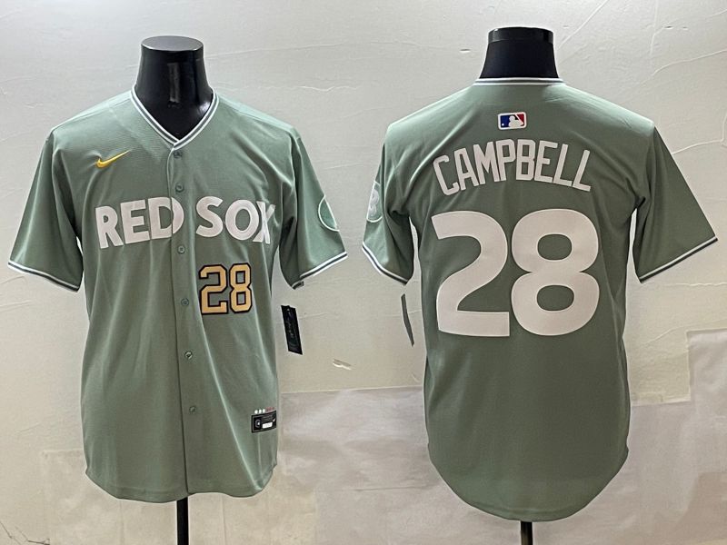 Men Boston Red Sox 28 Campbell Green Joint Name Nike 2025 MLB Jersey style 4254